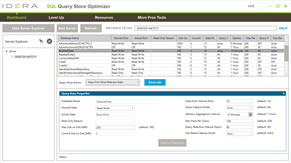 Free - SQL Query Store Optimizer | IDERA Database Tools